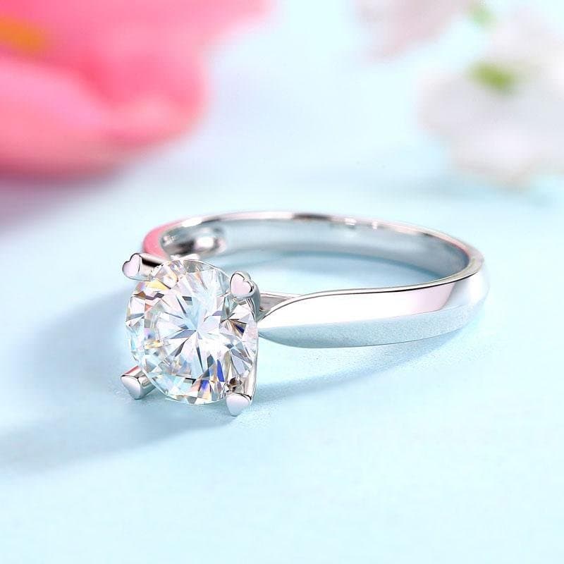1.5 Carat Moissanite Diamond Ring Heart Shaped Prong