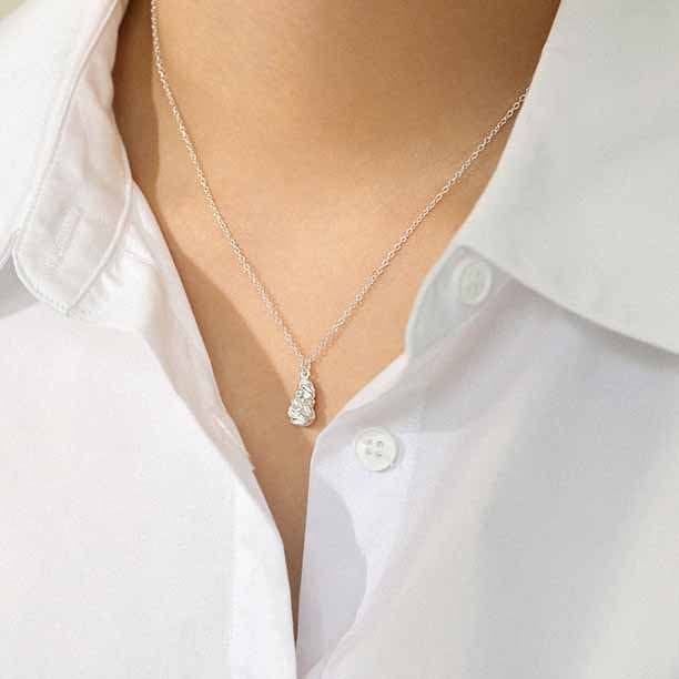 Irregular Waterdrop 925 Sterling Silver Necklace