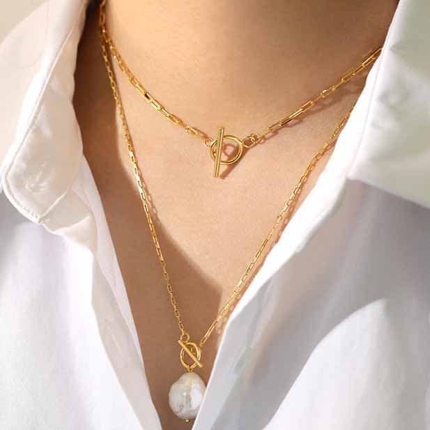TO Shape Chian 925 Sterling Silver Choker Necklace
