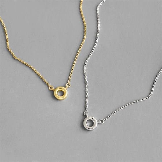 Geometric Circle 925 Sterling Silver Necklace