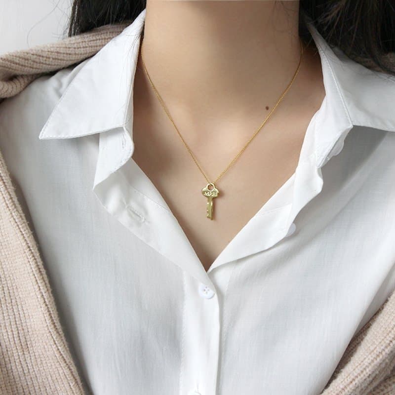 INSPIRE Letter Key 925 Sterling Silver Necklace