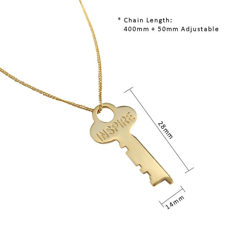 INSPIRE Letter Key 925 Sterling Silver Necklace