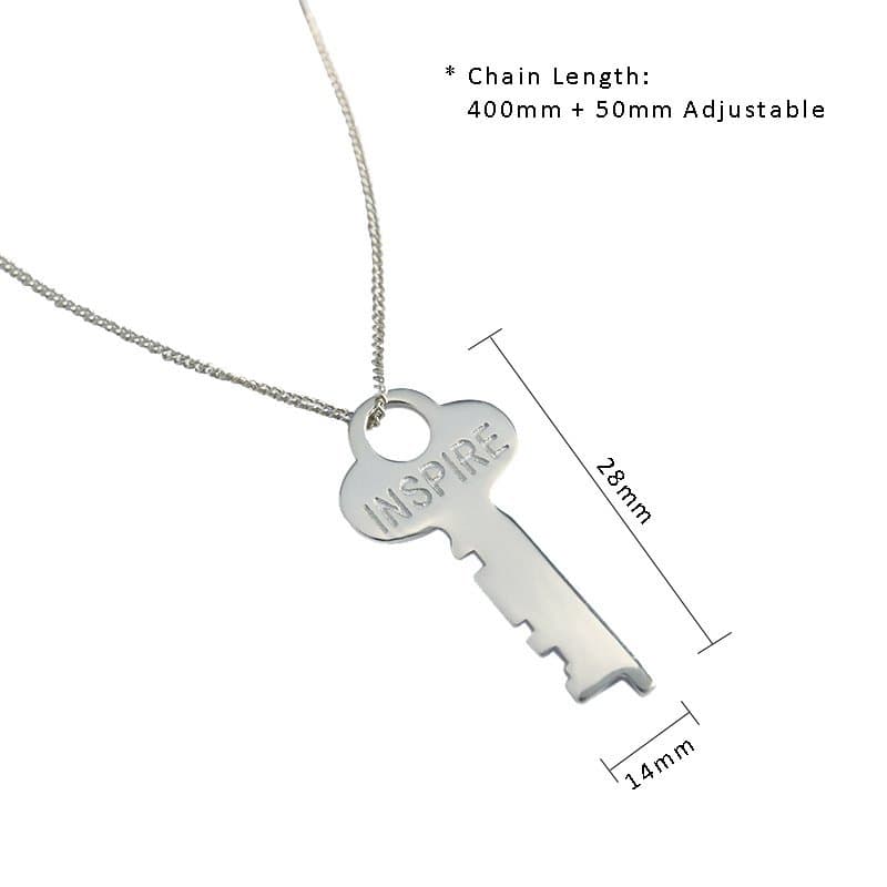 INSPIRE Letter Key 925 Sterling Silver Necklace
