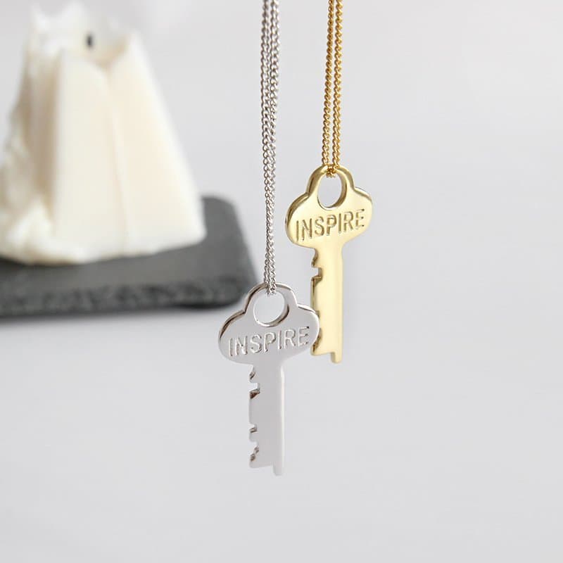 INSPIRE Letter Key 925 Sterling Silver Necklace
