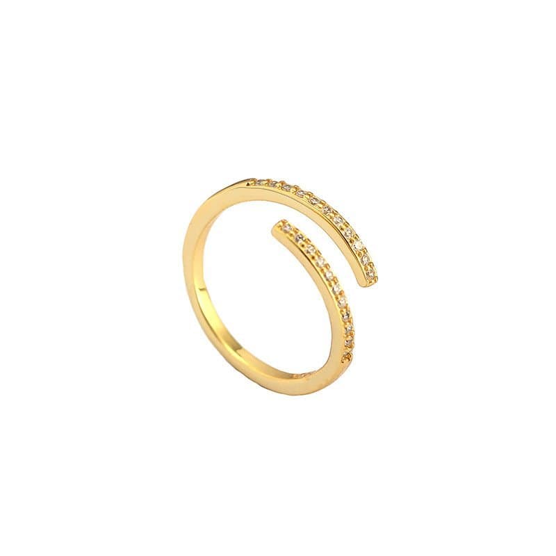 Duo Stagger CZ 925 Sterling Silver Adjustable Ring