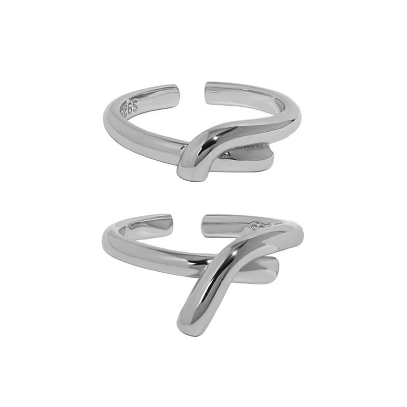 Layers Cross Knot 925 Sterling Silver Adjustable Ring