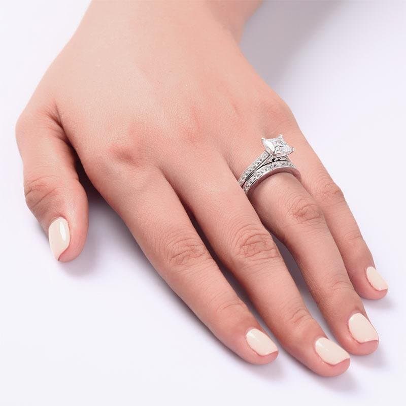1.5 Carat Princess Cut Created Diamond 2-Pcs