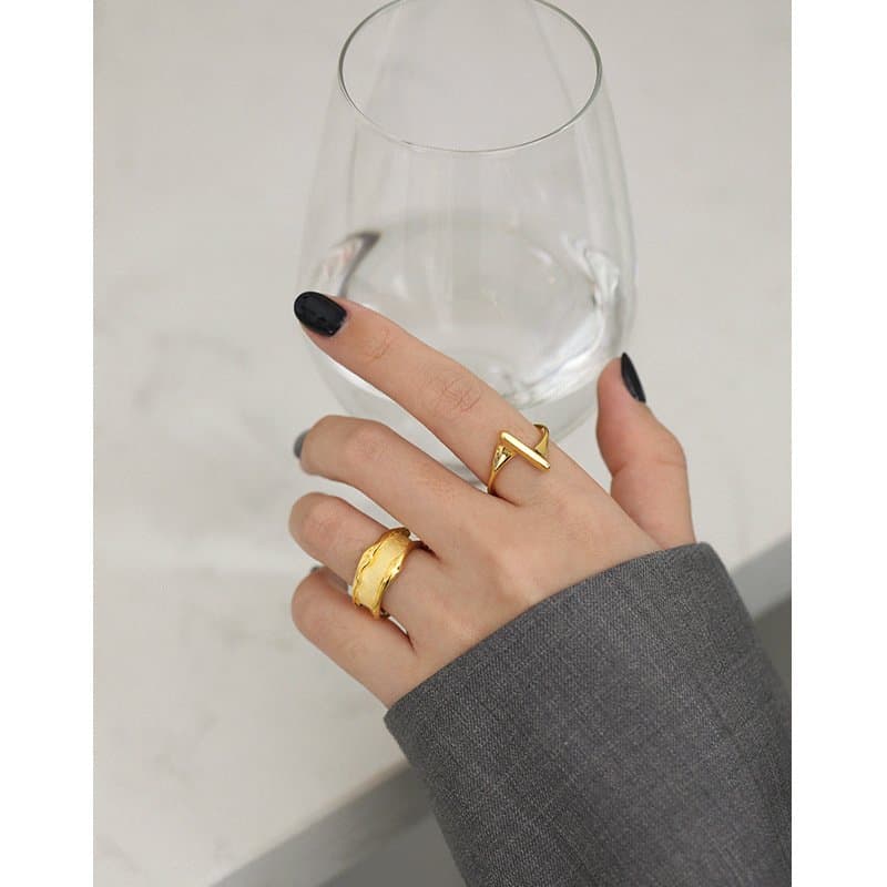 One Strip Simple 925 Sterling Silver Adjustable Ring