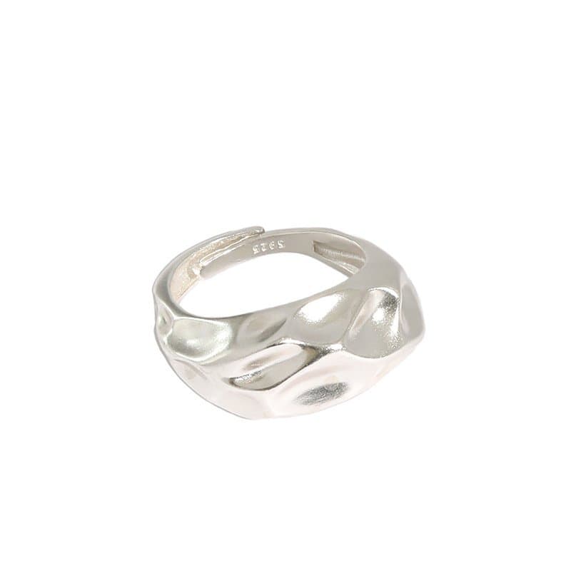 Irregular Uneven 925 Sterling Silver Adjustable Ring