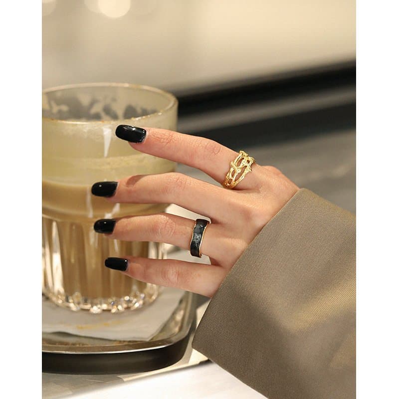Wide Hollow Branch 925 Sterling Silver Adjustable Ring