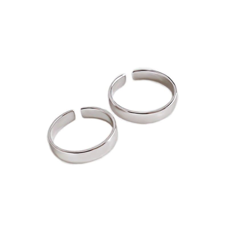 Smooth Surface 4mm 925 Sterling Silver Adjustable Ring