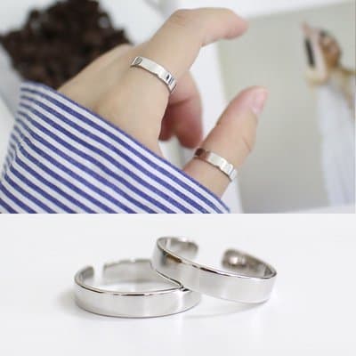 Smooth Surface 4mm 925 Sterling Silver Adjustable Ring