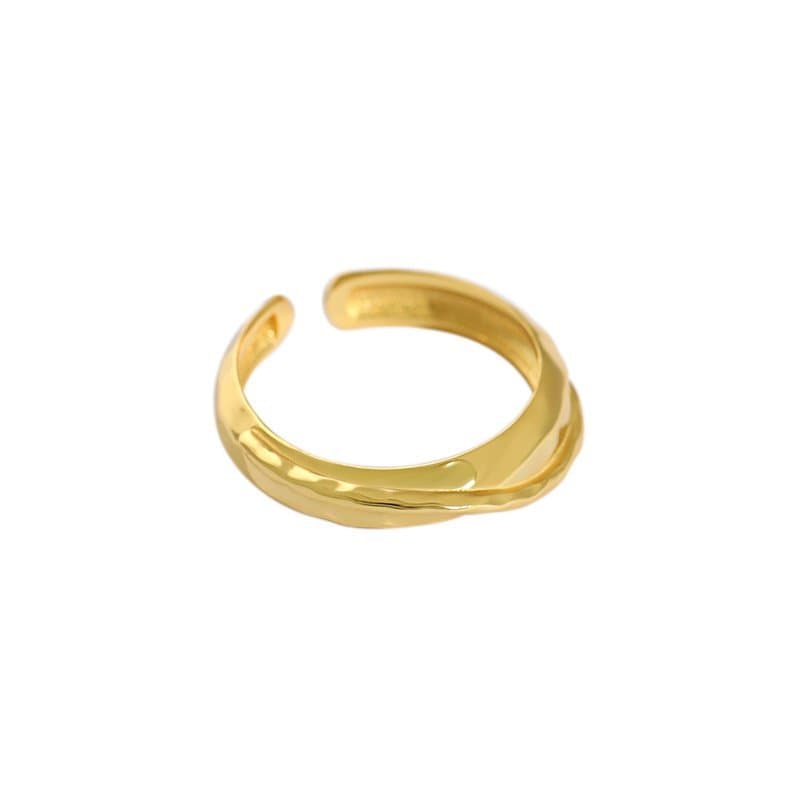 Double Layers Cross 925 Sterling Silver Adjustable Ring