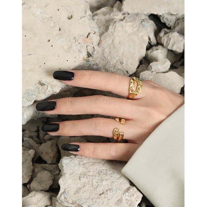 Double Layers Drop Water 925 Sterling Silver Adjustable Ring