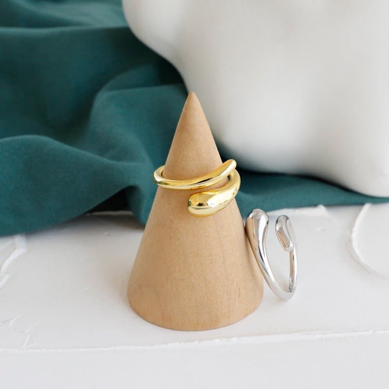 A Water Drop 925 Sterling Silver Adjustable Ring