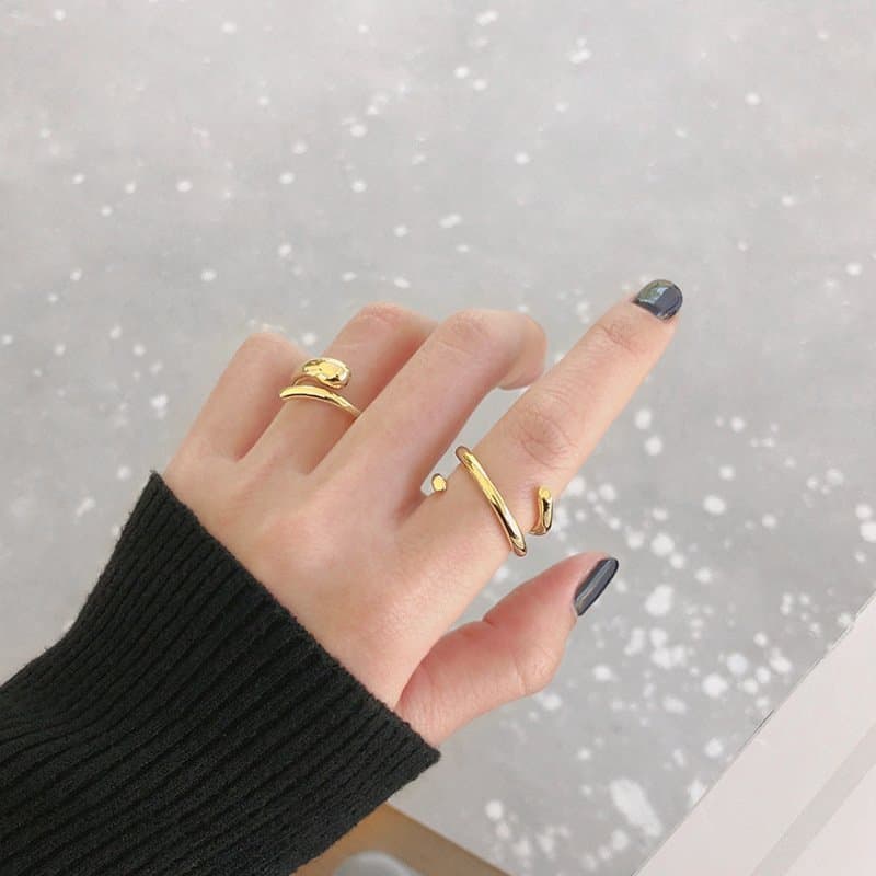 A Water Drop 925 Sterling Silver Adjustable Ring