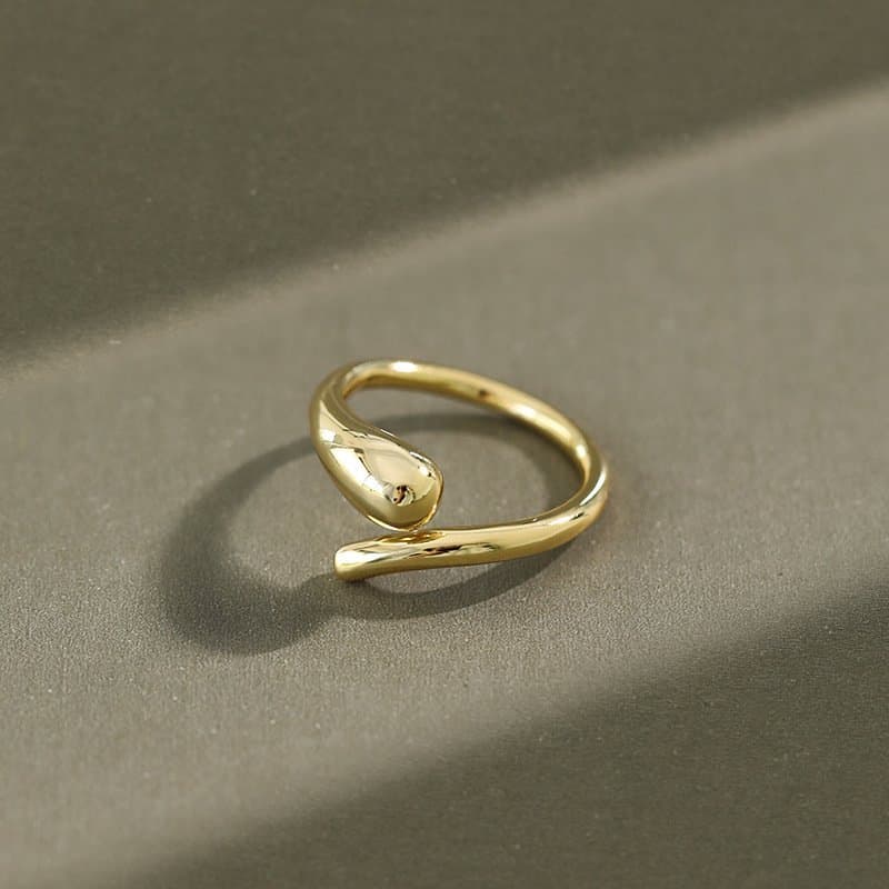 A Water Drop 925 Sterling Silver Adjustable Ring