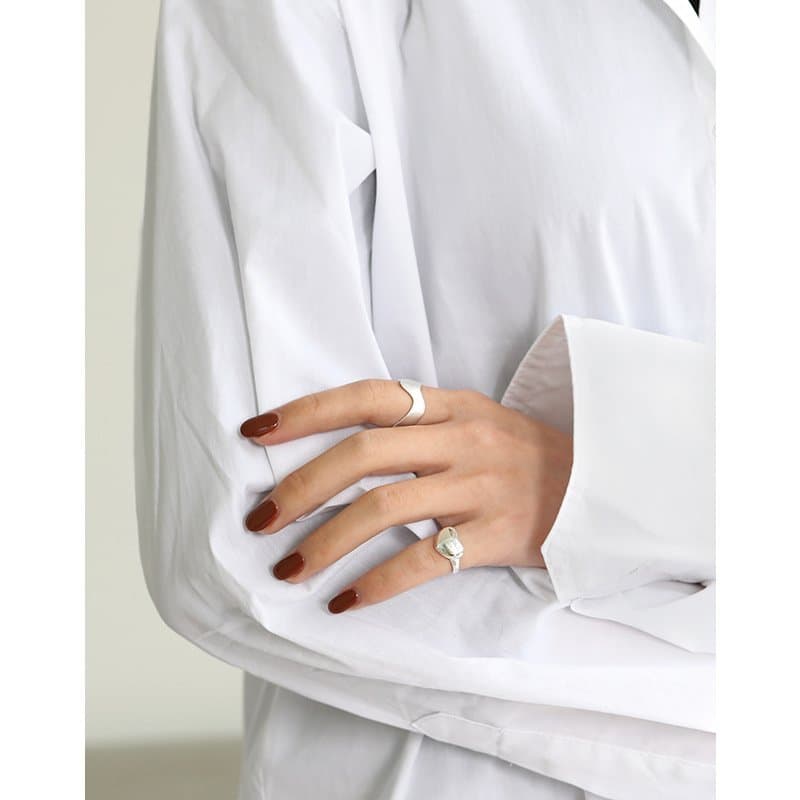 Irregular Wave 925 Sterling Silver Adjustable Ring