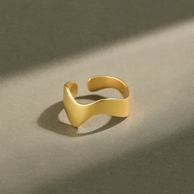 Irregular Wave 925 Sterling Silver Adjustable Ring
