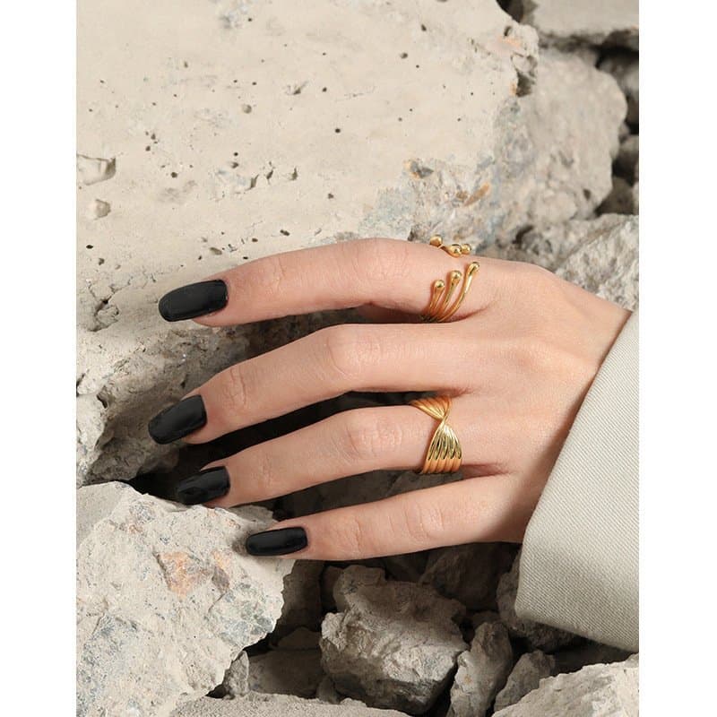 Irregular Beads Branch 925 Sterling Silver Adjustable Ring