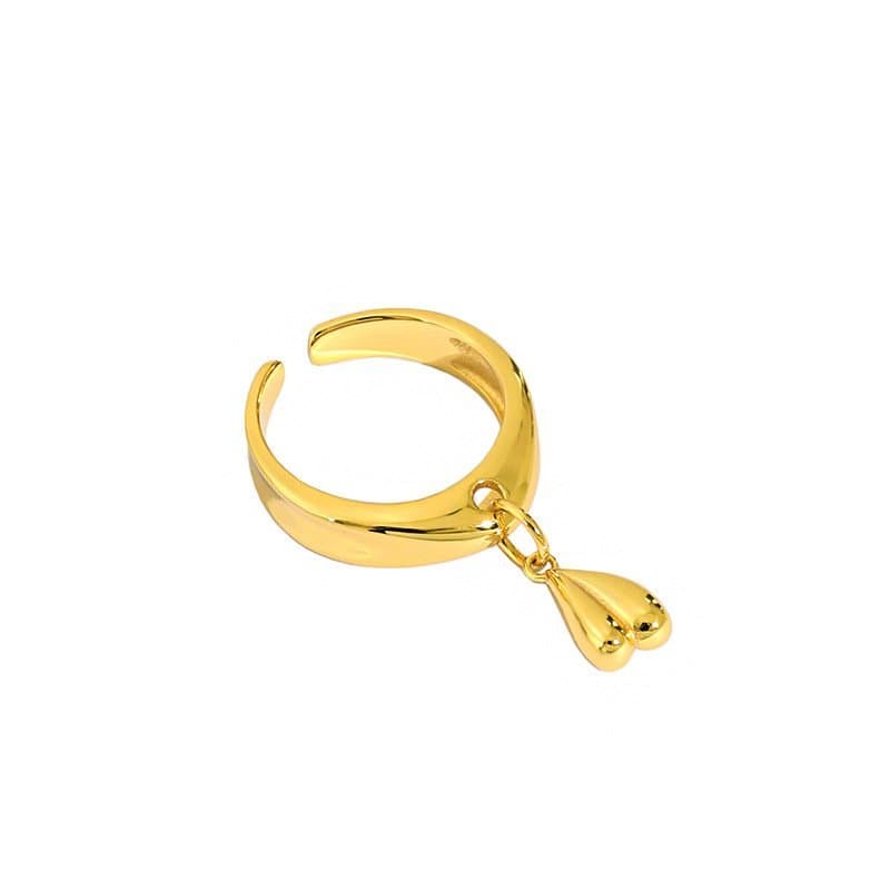 Drop Heart 925 Sterling Silver Adjustable Ring