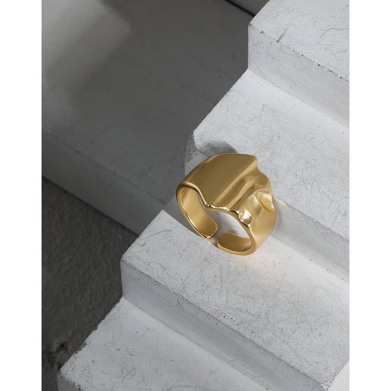 Irregular Wide 925 Sterling Silver Adjustable Ring