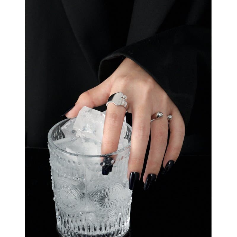 Irregular Wide 925 Sterling Silver Adjustable Ring