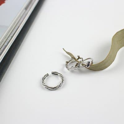 Heart Leaves Twisted 925 Sterling Silver Adjustable Joint Ring