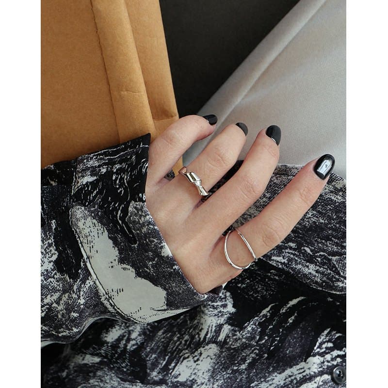 Double Layers Open 925 Sterling Silver Adjustable Ring
