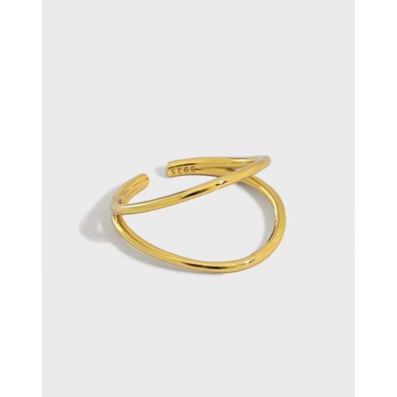 Double Layers Open 925 Sterling Silver Adjustable Ring