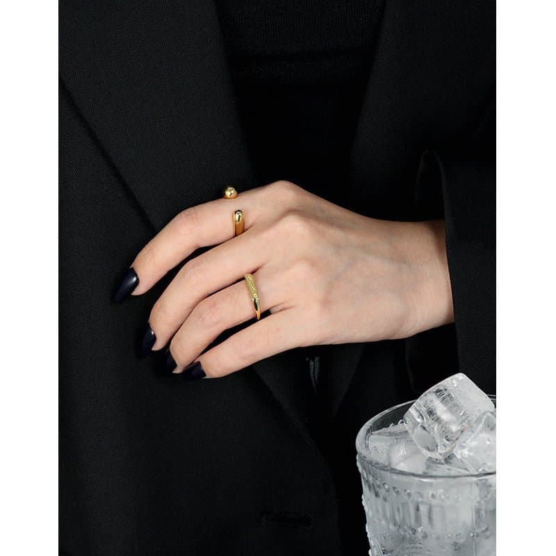 Tulips Flower Geometric 925 Sterling Silver Adjustable Ring