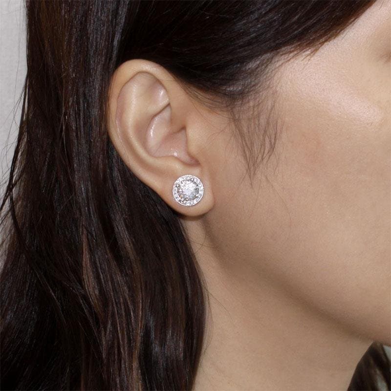 2 Carat Round Cut Created Diamond Halo Stud Earrings