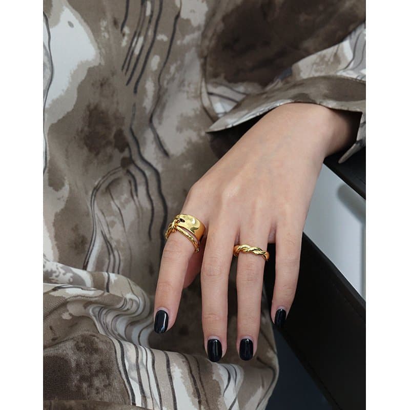 Twisted Simple 925 Sterling Silver Adjustable Ring