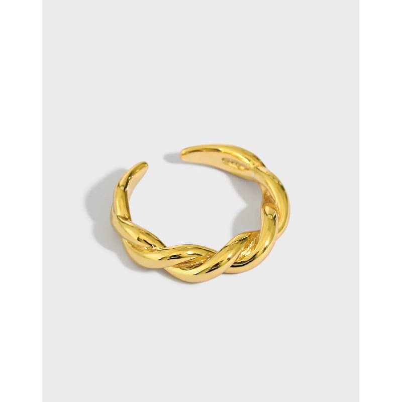 Twisted Simple 925 Sterling Silver Adjustable Ring