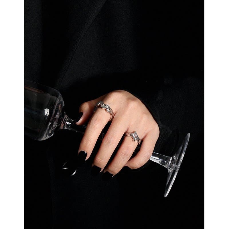 Irregular Wave 925 Sterling Silver Adjustable Ring