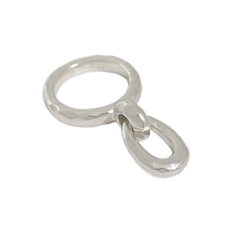 Hollow Buckle 925 Sterling Silver Adjustable Ring