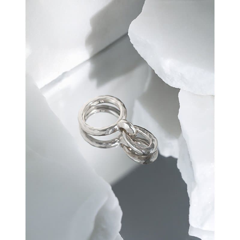 Hollow Buckle 925 Sterling Silver Adjustable Ring