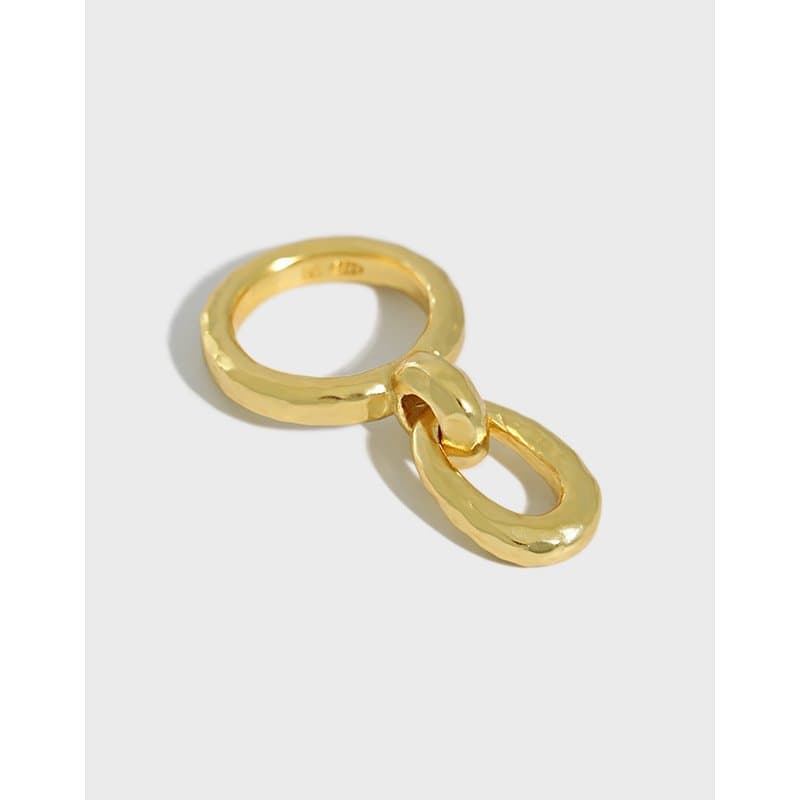 Hollow Buckle 925 Sterling Silver Adjustable Ring