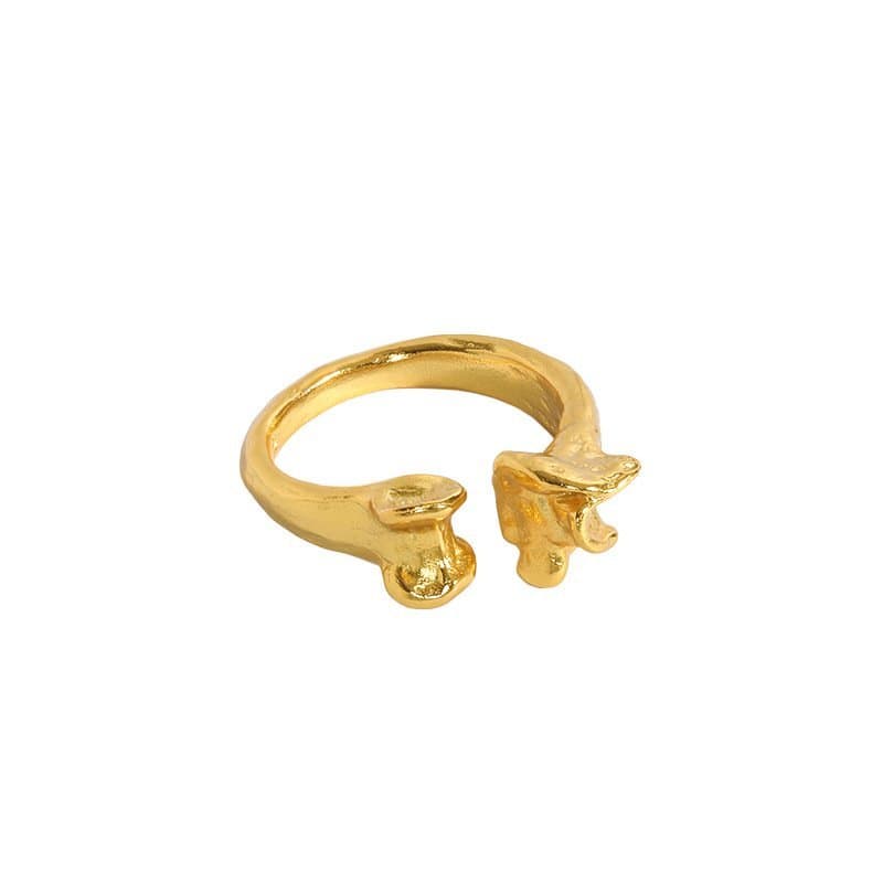 Bones Irregular 925 Sterling Silver Adjustable Ring