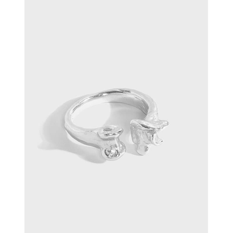 Bones Irregular 925 Sterling Silver Adjustable Ring