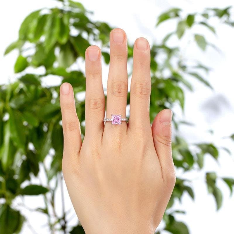 1.5 Ct Pink Created Diamond Ring