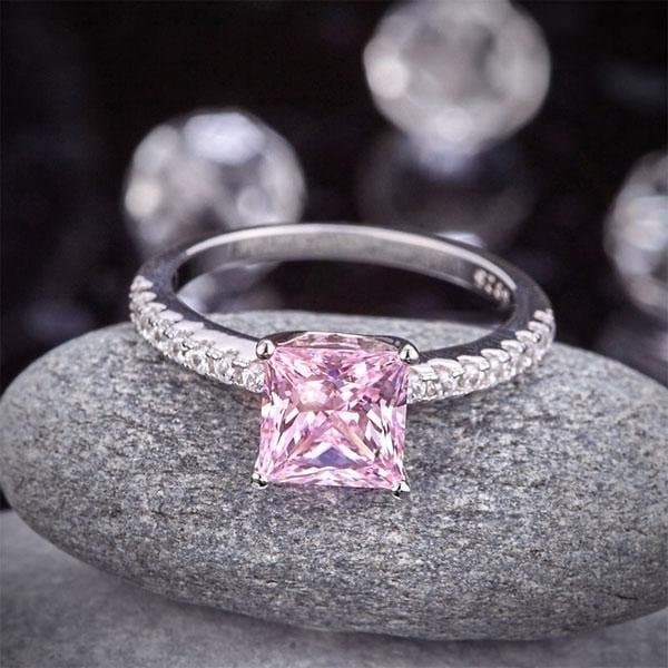 1.5 Ct Pink Created Diamond Ring