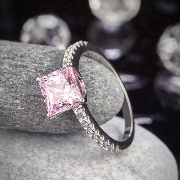 1.5 Ct Pink Created Diamond Ring