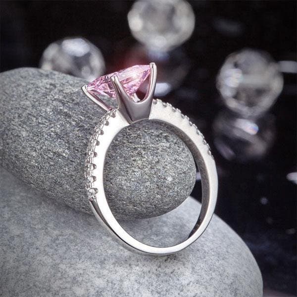 1.5 Ct Pink Created Diamond Ring
