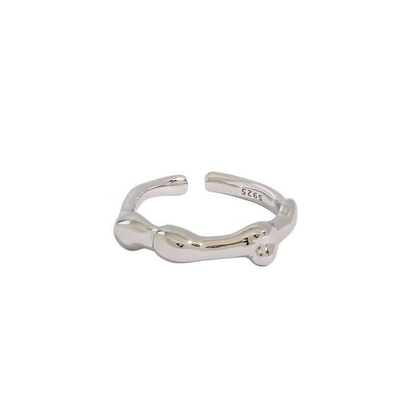 Classic Irregular Water Drop 925 Sterling Silver Adjustable Ring