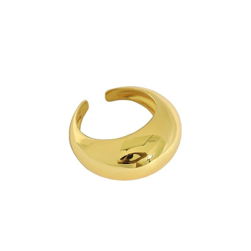 Geometric Circular Arc 925 Sterling Silver Adjustable Ring