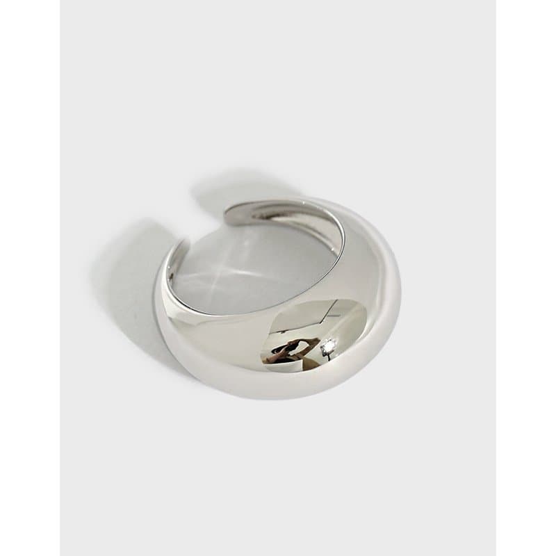 Geometric Circular Arc 925 Sterling Silver Adjustable Ring