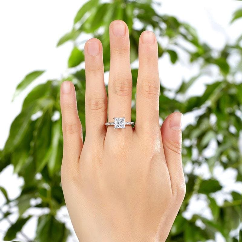 1.5 Ct Princess Cut Created Diamond Ring