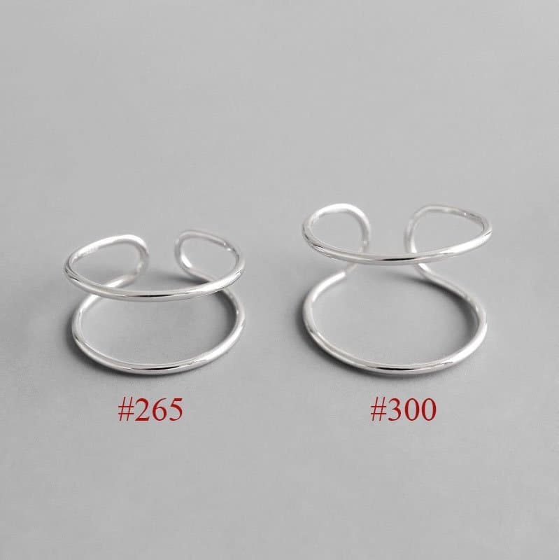 Hollow Double Layers 925 Sterling Silver Adjustable Ring