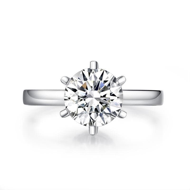 2 Carat Moissanite Diamond (8 mm) 6 Claws Engagement Ring